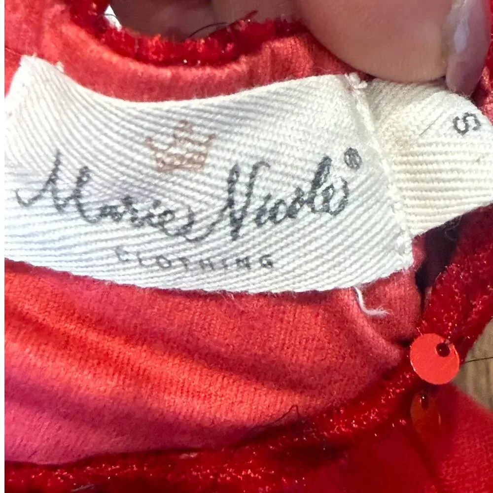 Marie Nicole Ruby Red Sequin Tulle Party Dress Girls Size S 2T Holiday
